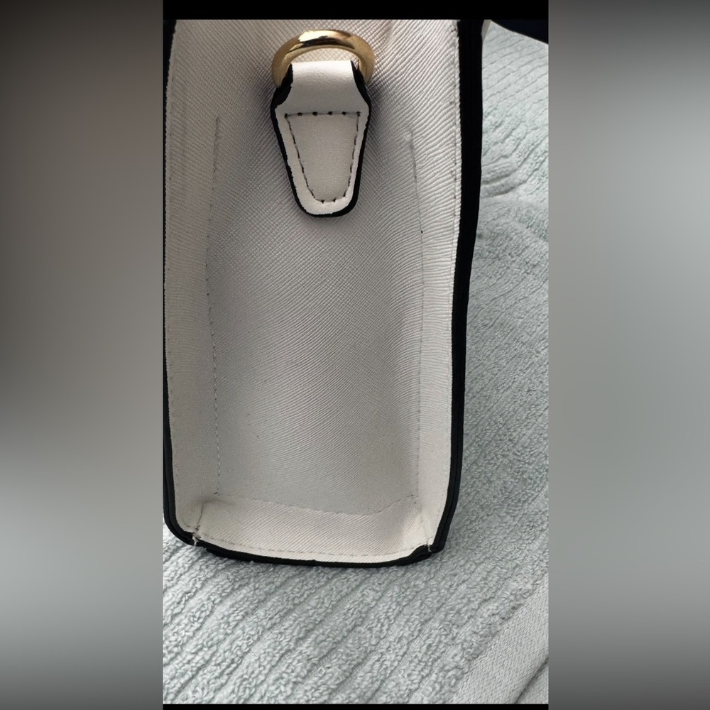 Women Crossbody Tote Bag PU Leather Tote Top Handle Satchel Shoulder Bag, White - Picture 11 of 14